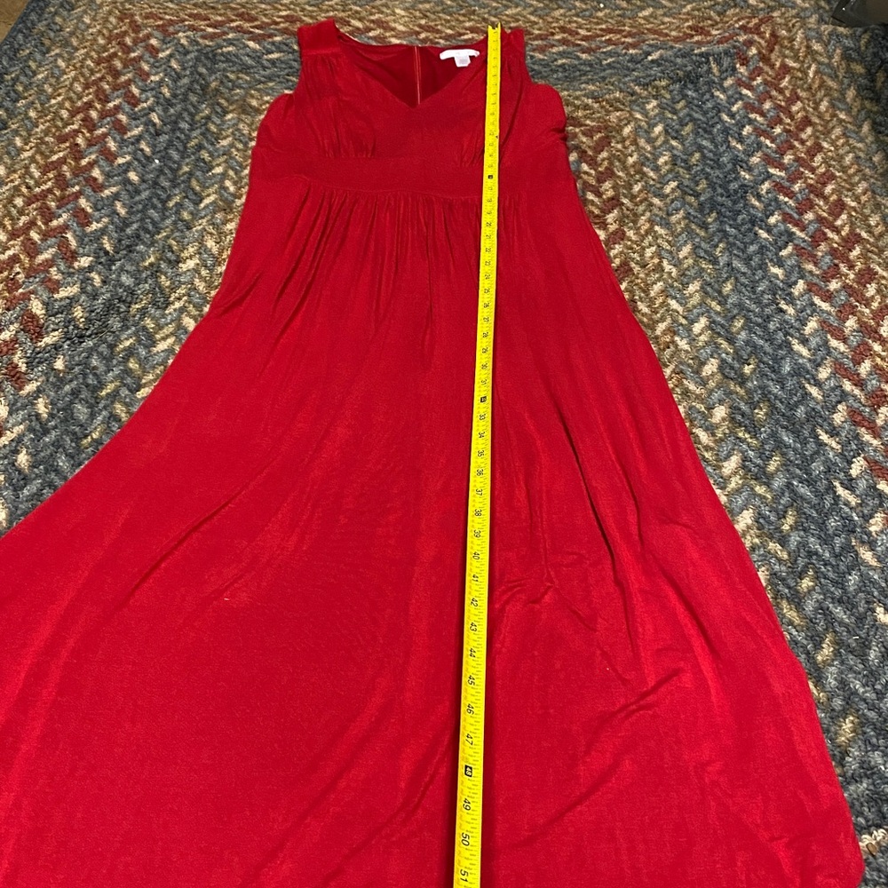 Crimson London Times  Large Bold Red Sleeveless Maxi Dress Summer Fall Christmas